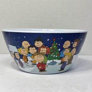 Peanuts Christmas Melamine 6" Bowl Charlie Brown Snoopy Holiday EUC Zrike Brands
